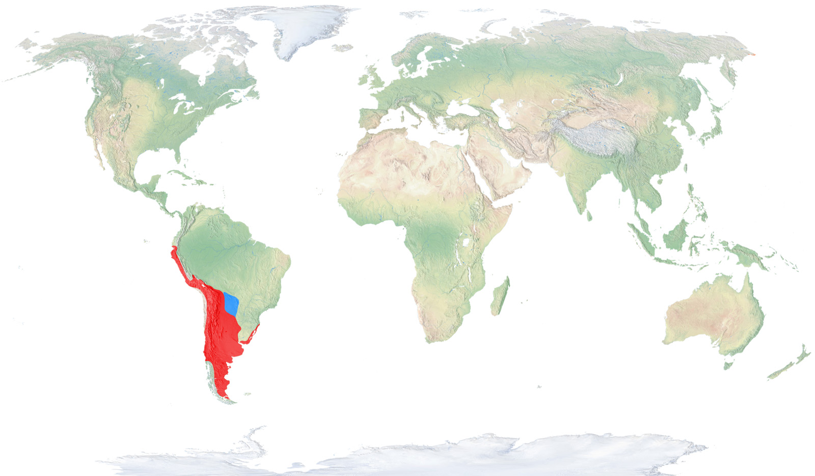 Argentina, Bolívia, Brasil, Xile, Paraguai, Perú i Uruguai.